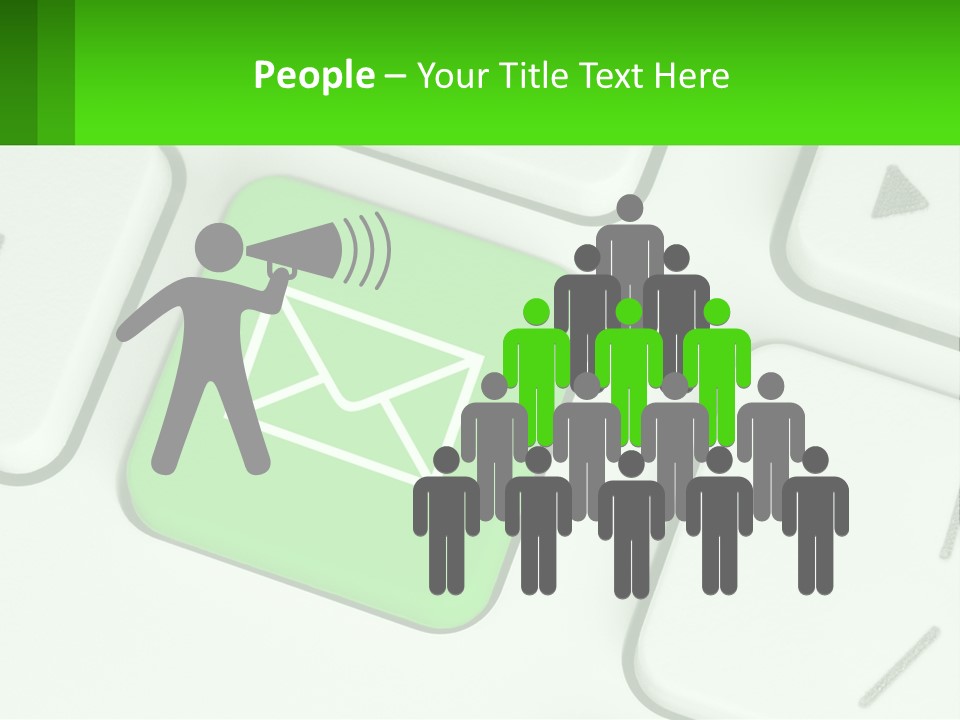 A Computer Keyboard With A Green Email Button On It PowerPoint Template