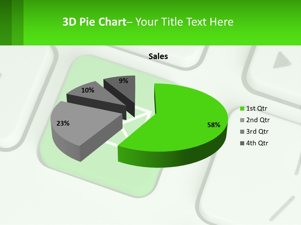 A Computer Keyboard With A Green Email Button On It PowerPoint Template