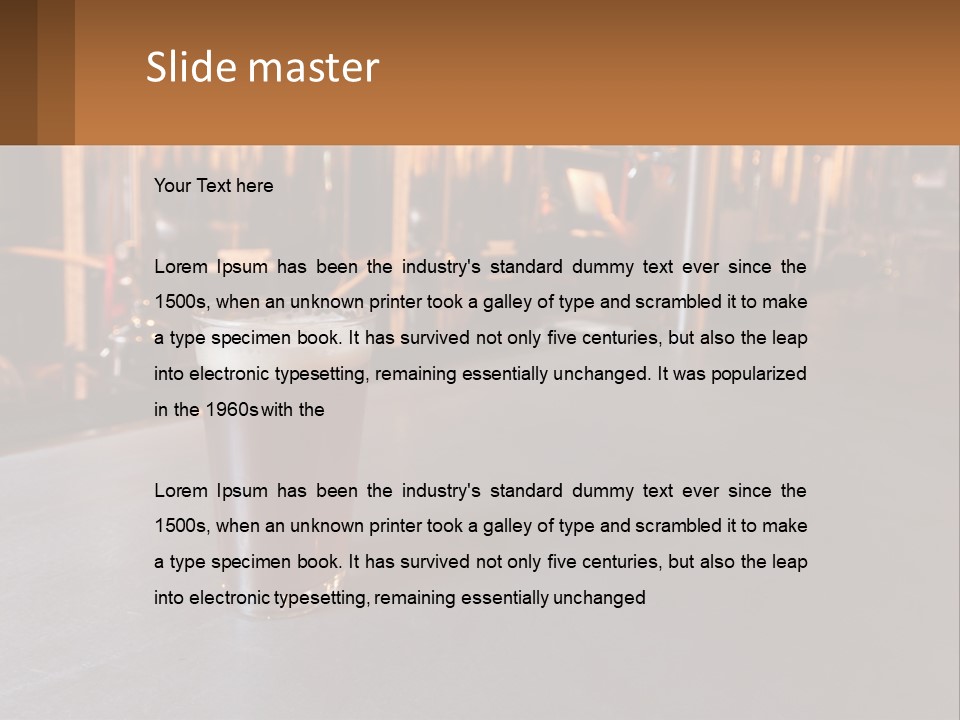 A Glass Of Beer Sitting On A Bar PowerPoint Template