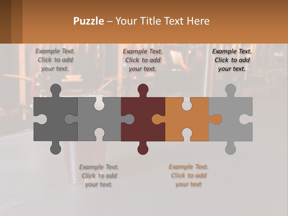 A Glass Of Beer Sitting On A Bar PowerPoint Template
