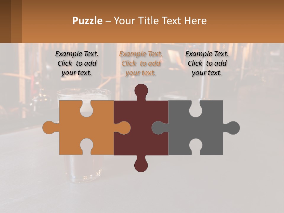 A Glass Of Beer Sitting On A Bar PowerPoint Template