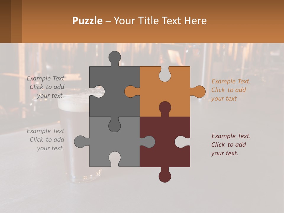 A Glass Of Beer Sitting On A Bar PowerPoint Template