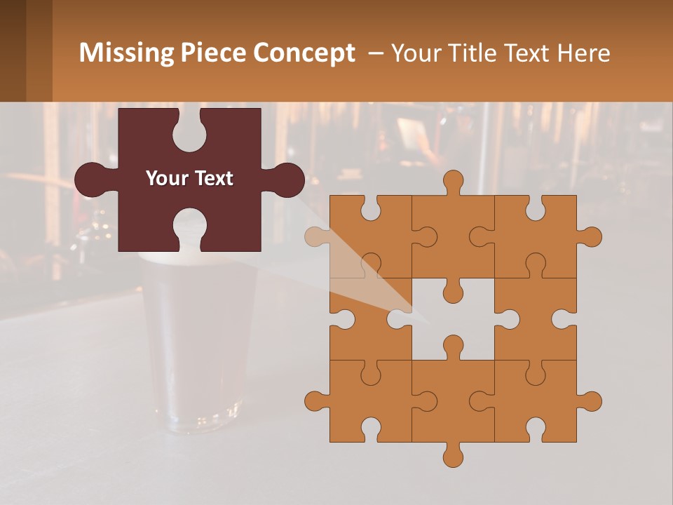 A Glass Of Beer Sitting On A Bar PowerPoint Template
