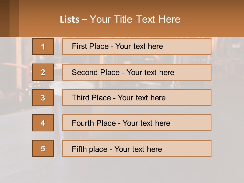 A Glass Of Beer Sitting On A Bar PowerPoint Template