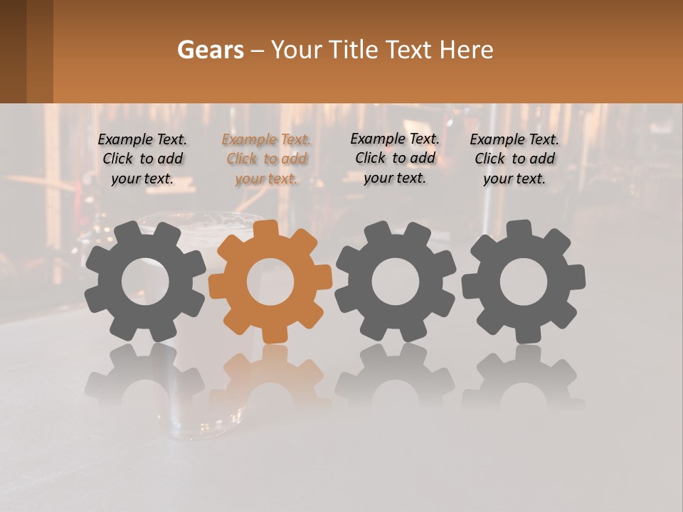 A Glass Of Beer Sitting On A Bar PowerPoint Template