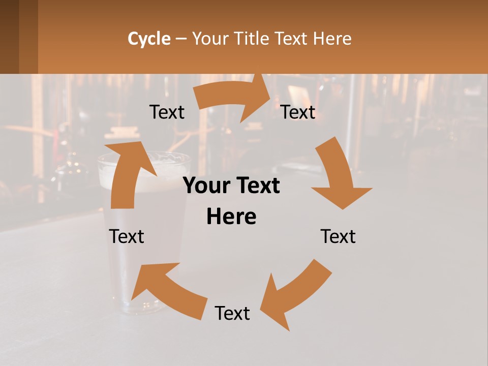 A Glass Of Beer Sitting On A Bar PowerPoint Template