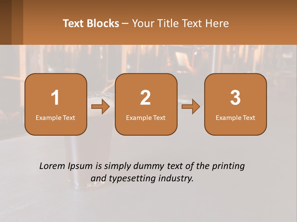 A Glass Of Beer Sitting On A Bar PowerPoint Template