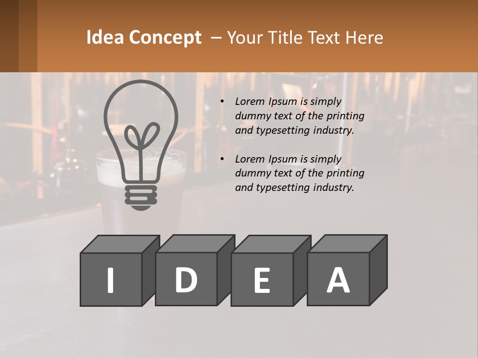 A Glass Of Beer Sitting On A Bar PowerPoint Template