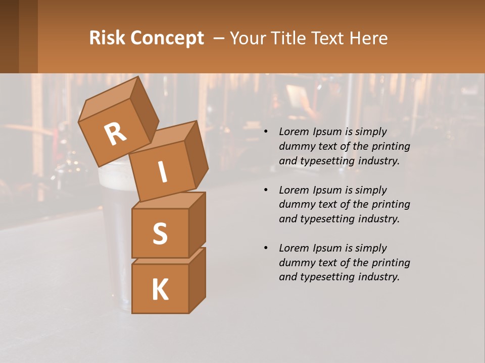 A Glass Of Beer Sitting On A Bar PowerPoint Template