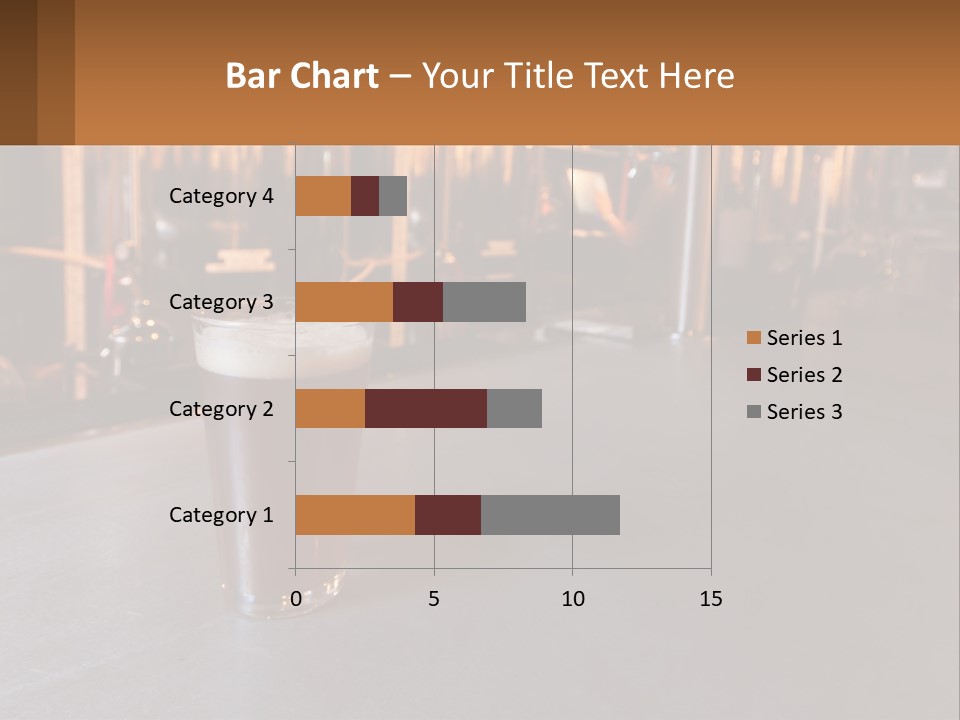 A Glass Of Beer Sitting On A Bar PowerPoint Template