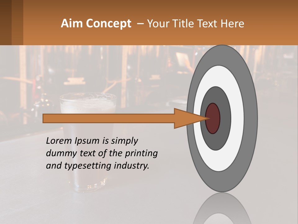 A Glass Of Beer Sitting On A Bar PowerPoint Template