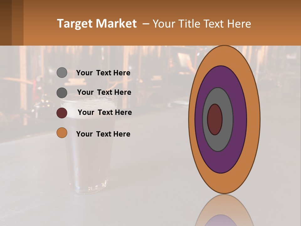 A Glass Of Beer Sitting On A Bar PowerPoint Template