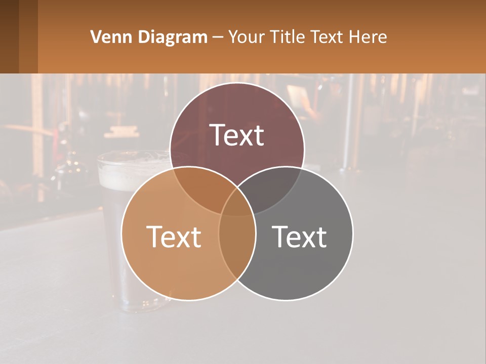 A Glass Of Beer Sitting On A Bar PowerPoint Template