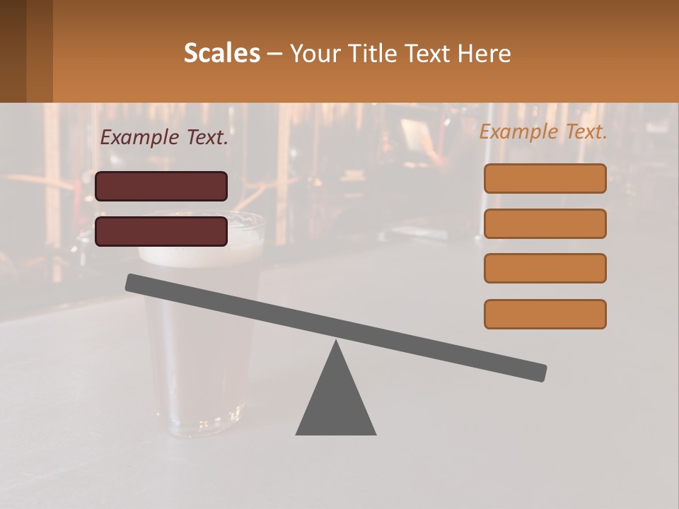 A Glass Of Beer Sitting On A Bar PowerPoint Template