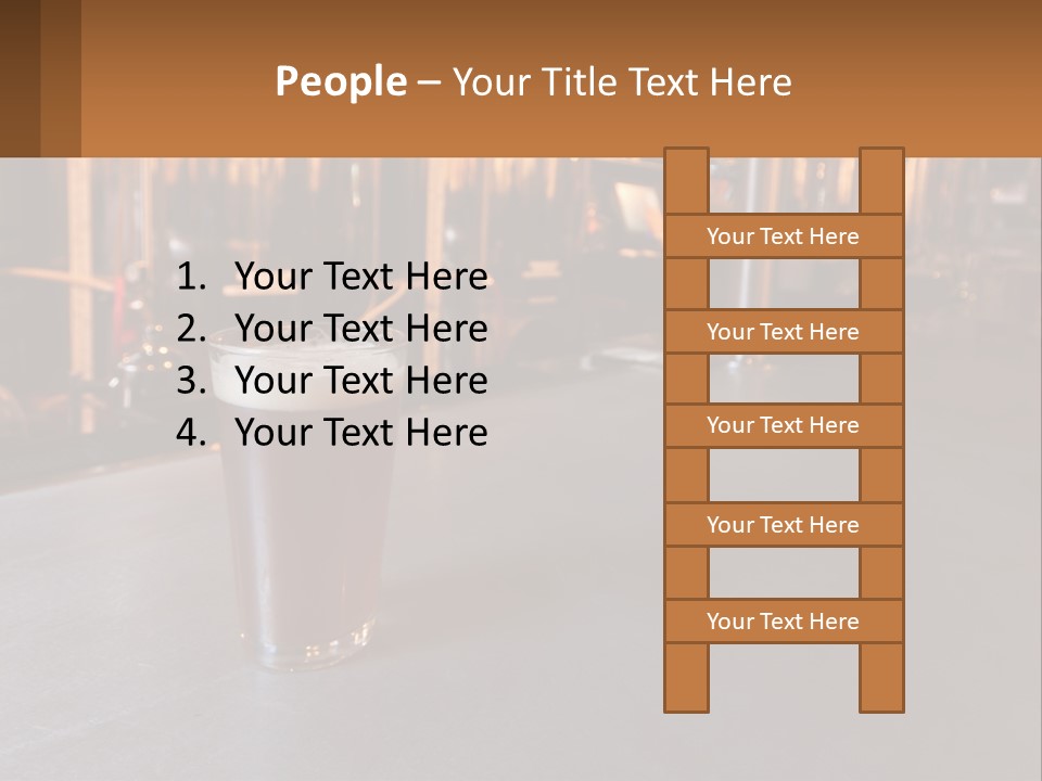 A Glass Of Beer Sitting On A Bar PowerPoint Template