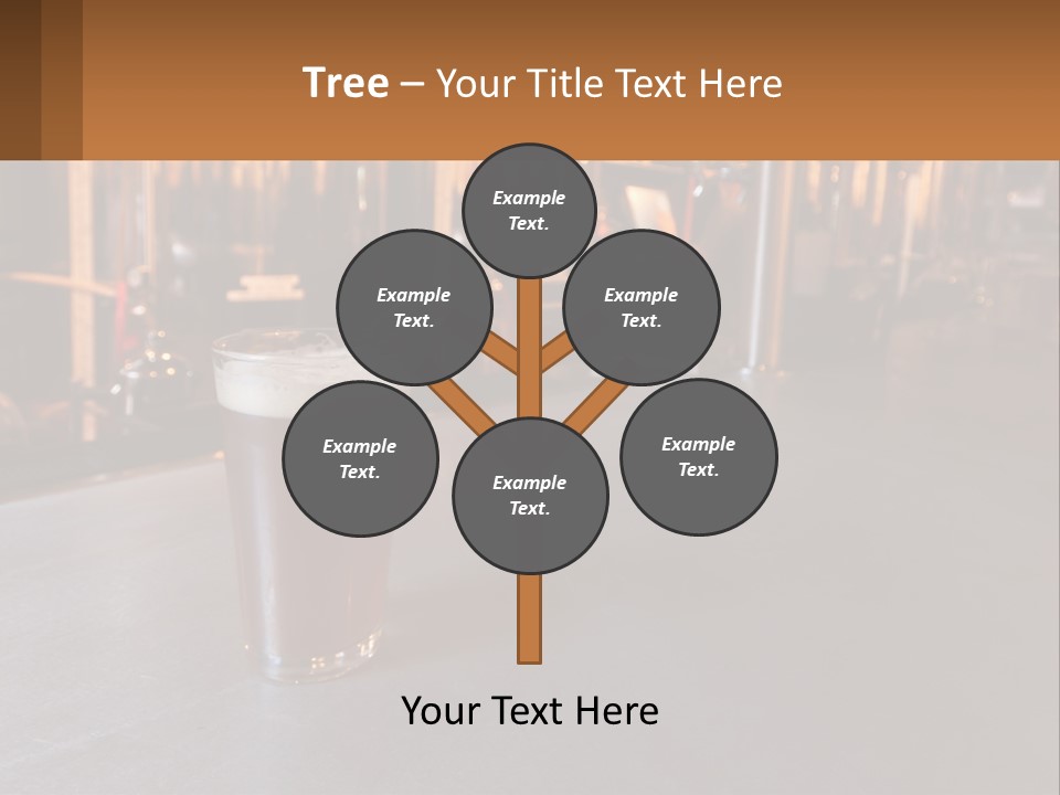 A Glass Of Beer Sitting On A Bar PowerPoint Template
