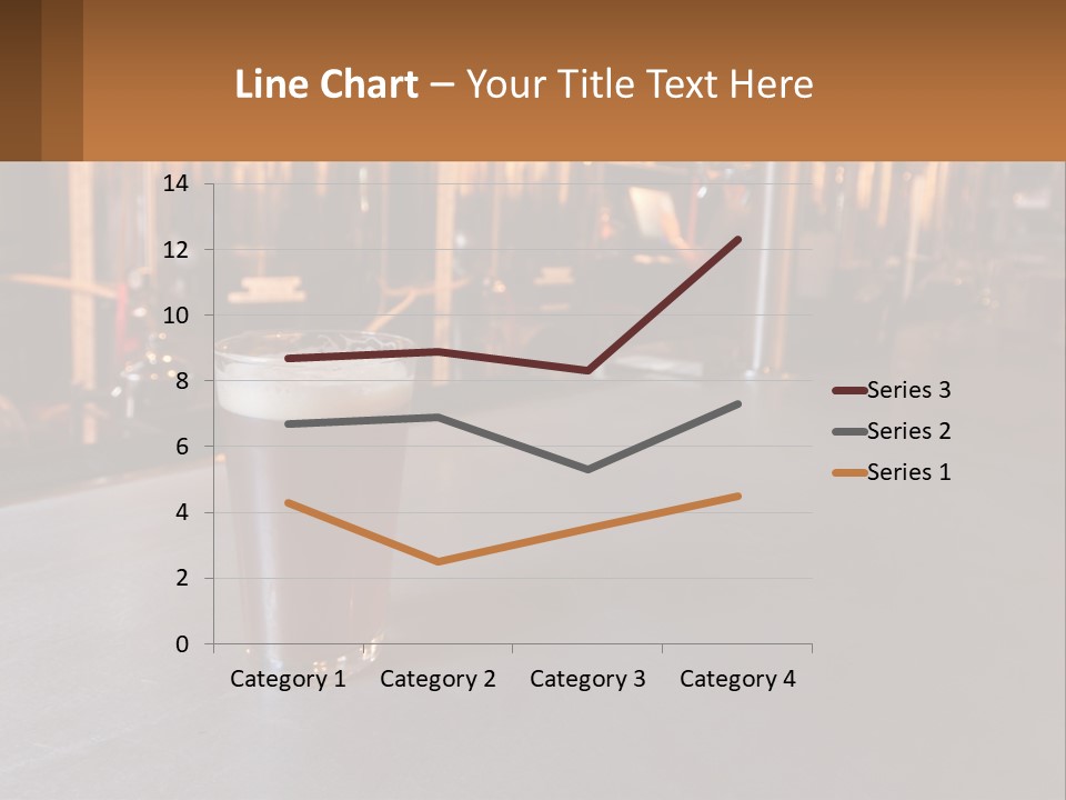 A Glass Of Beer Sitting On A Bar PowerPoint Template