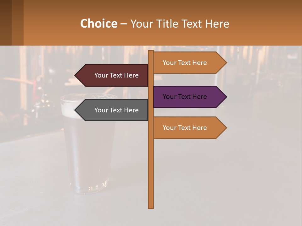 A Glass Of Beer Sitting On A Bar PowerPoint Template