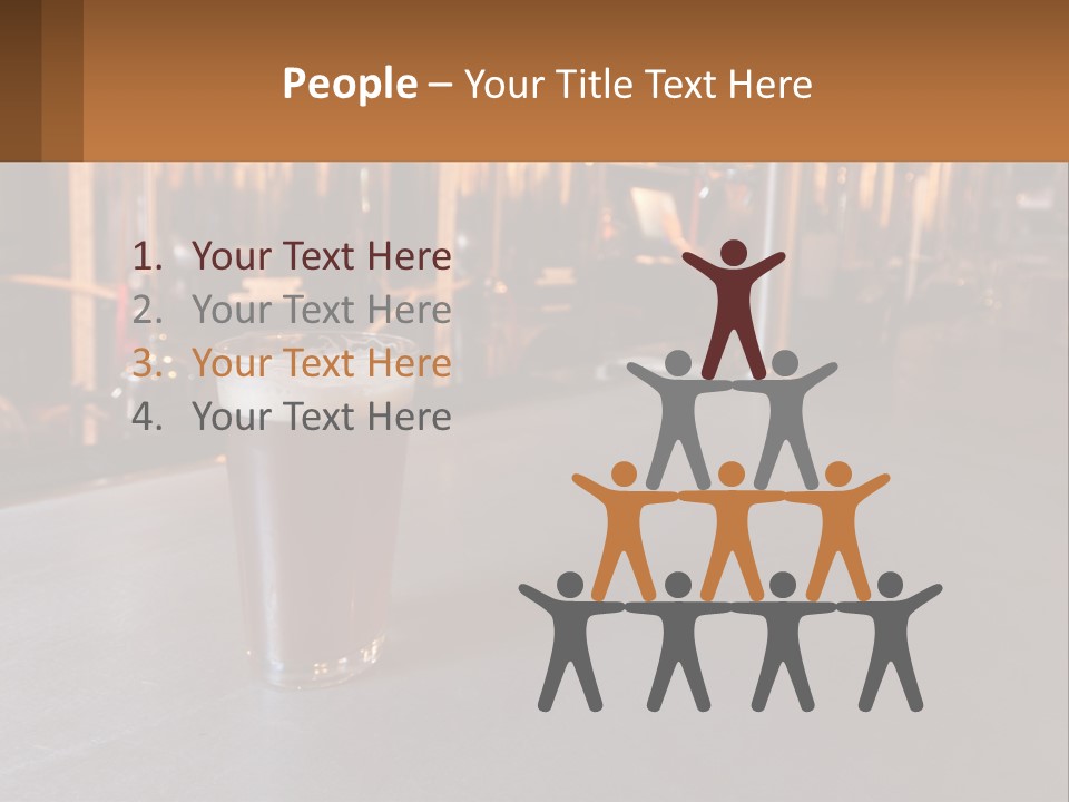 A Glass Of Beer Sitting On A Bar PowerPoint Template
