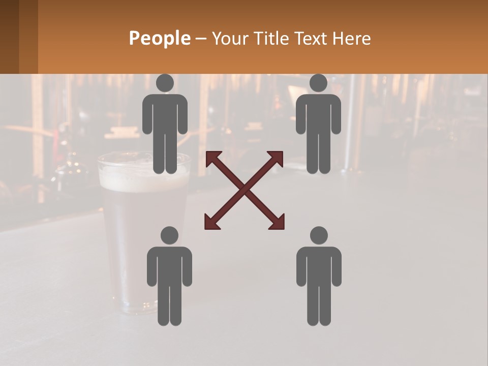 A Glass Of Beer Sitting On A Bar PowerPoint Template