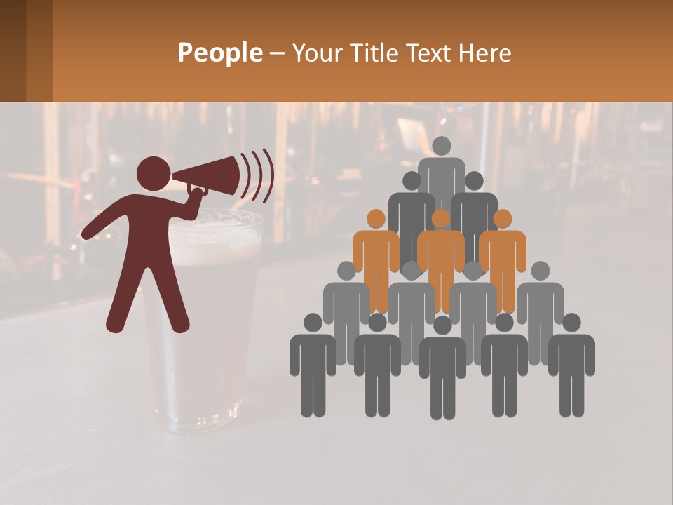 A Glass Of Beer Sitting On A Bar PowerPoint Template