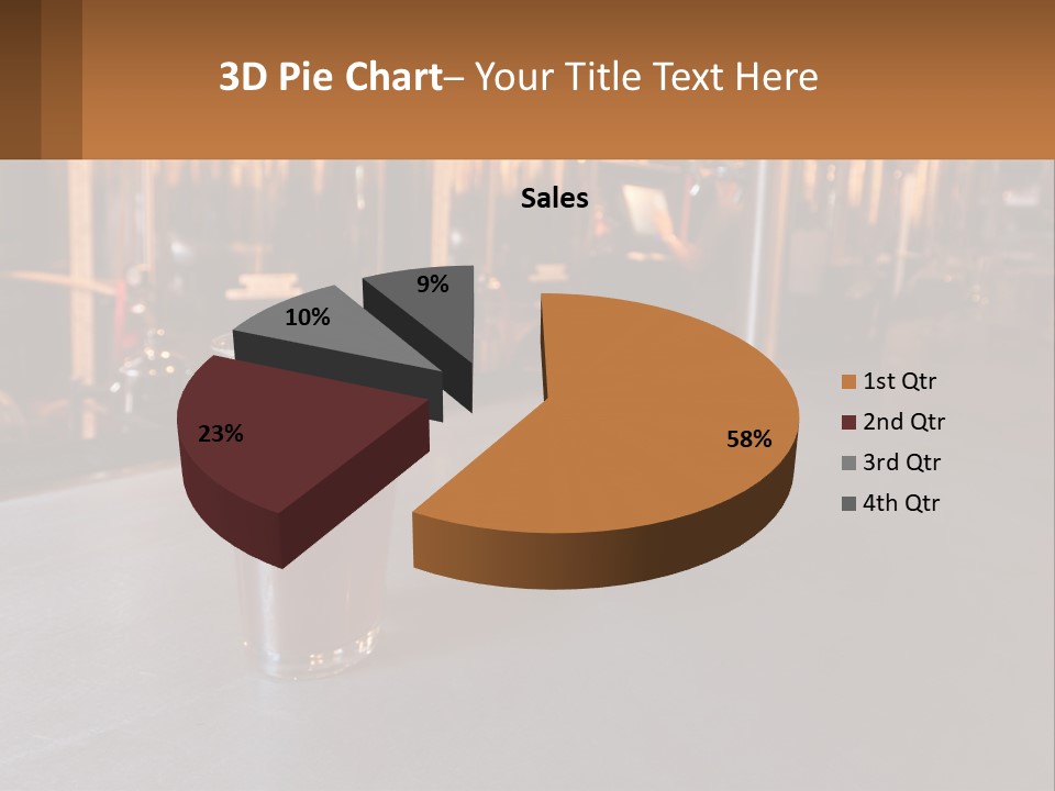A Glass Of Beer Sitting On A Bar PowerPoint Template