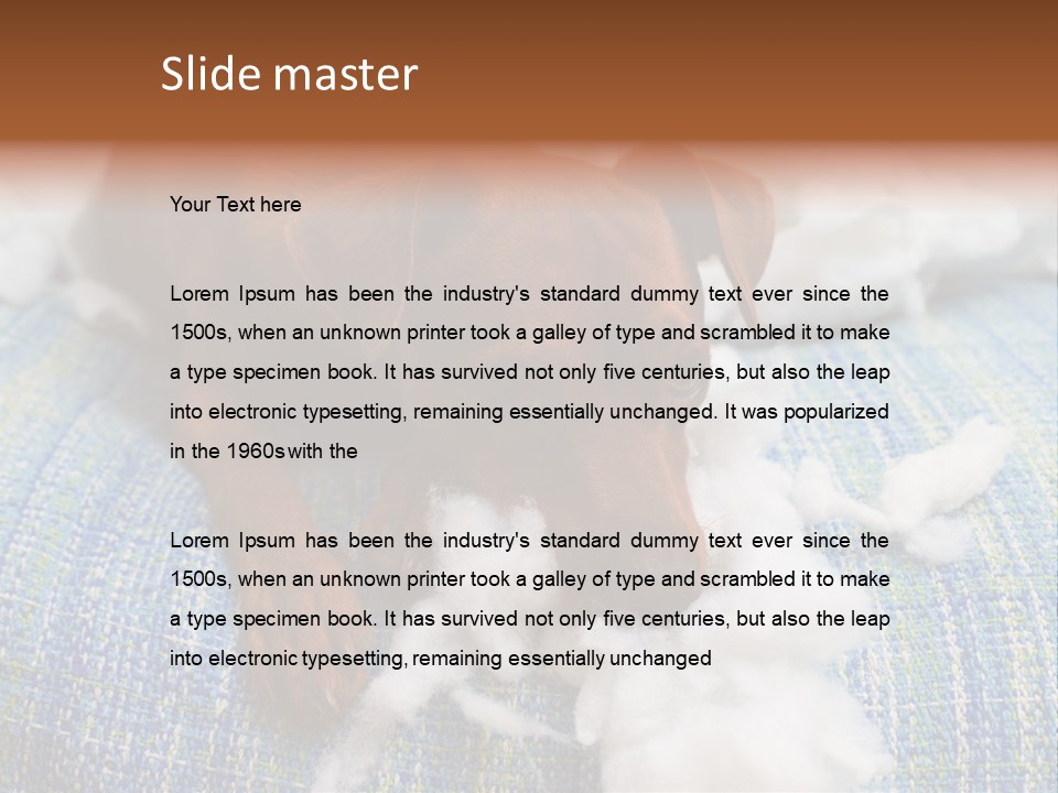 A Brown Dog Laying On Top Of A Pile Of Cotton PowerPoint Template