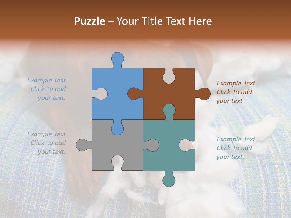 A Brown Dog Laying On Top Of A Pile Of Cotton PowerPoint Template