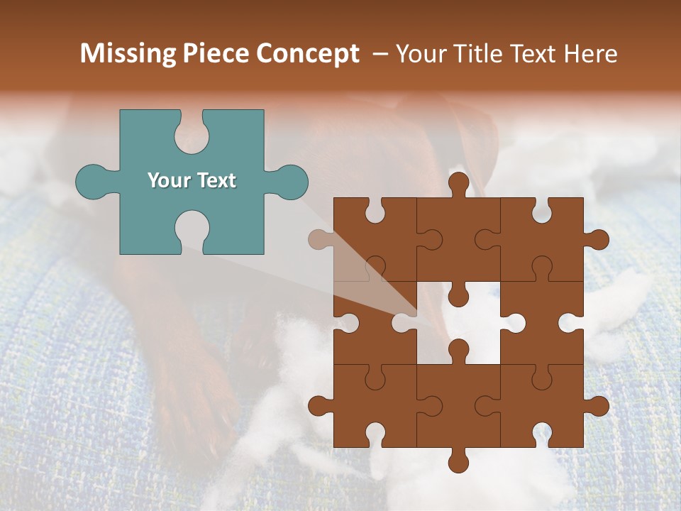 A Brown Dog Laying On Top Of A Pile Of Cotton PowerPoint Template