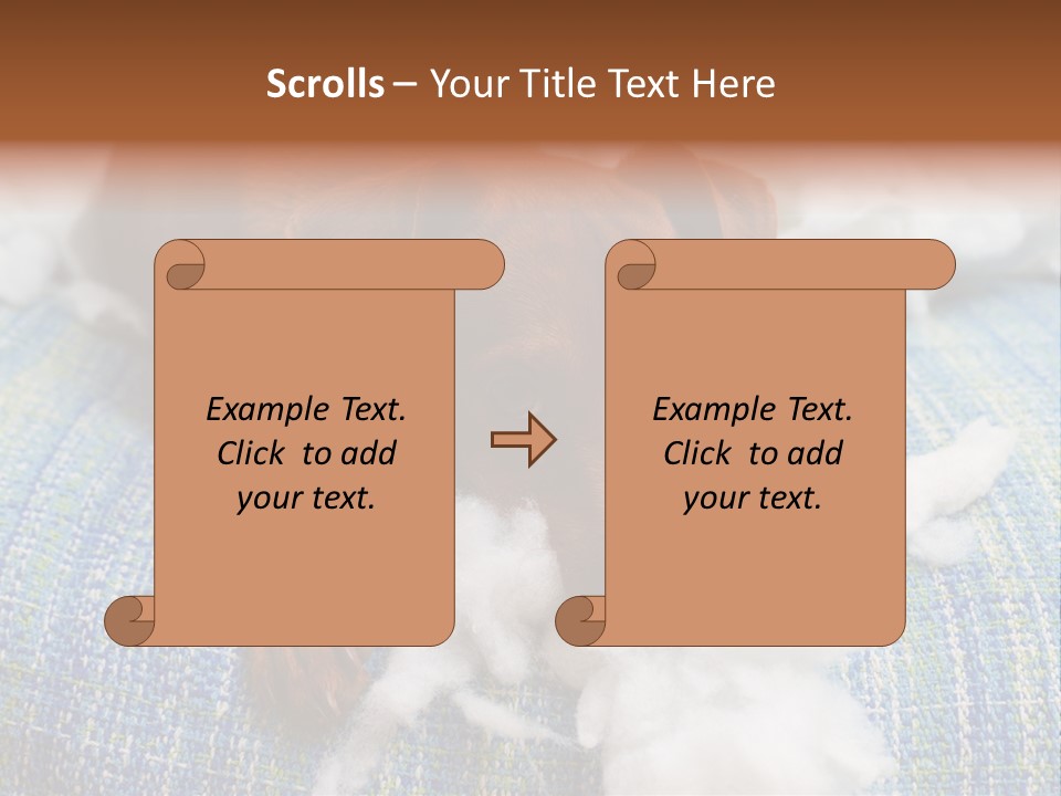 A Brown Dog Laying On Top Of A Pile Of Cotton PowerPoint Template