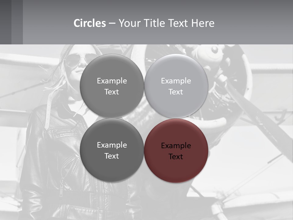 A Woman Standing In Front Of An Airplane PowerPoint Template