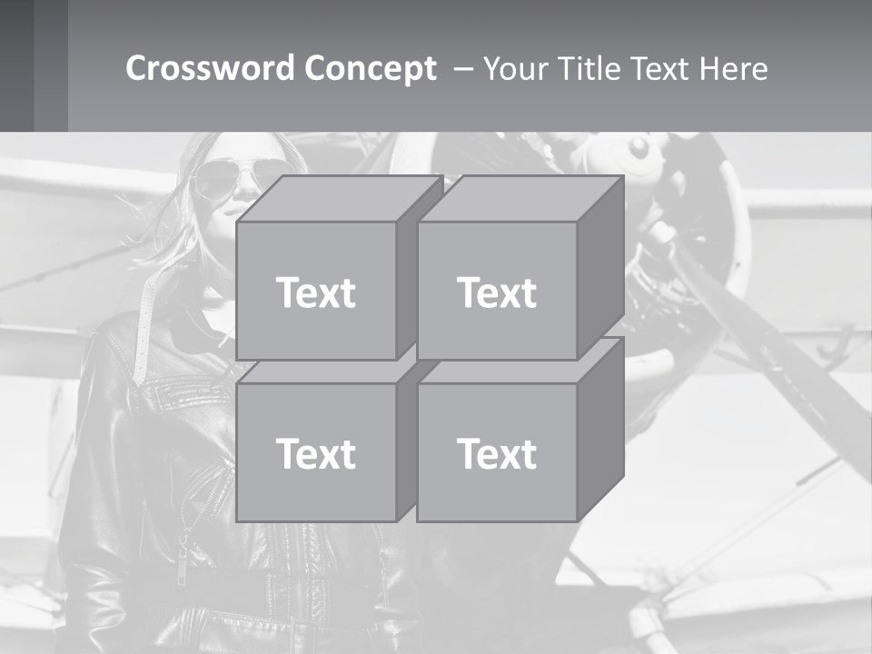 A Woman Standing In Front Of An Airplane PowerPoint Template