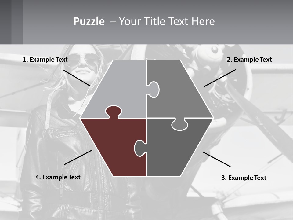 A Woman Standing In Front Of An Airplane PowerPoint Template