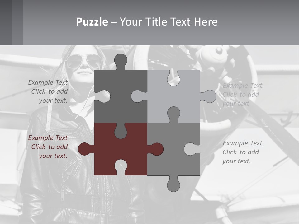 A Woman Standing In Front Of An Airplane PowerPoint Template