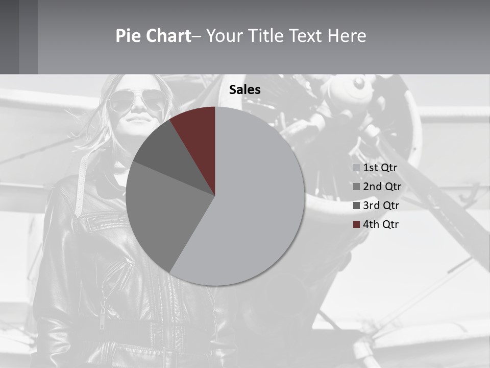 A Woman Standing In Front Of An Airplane PowerPoint Template
