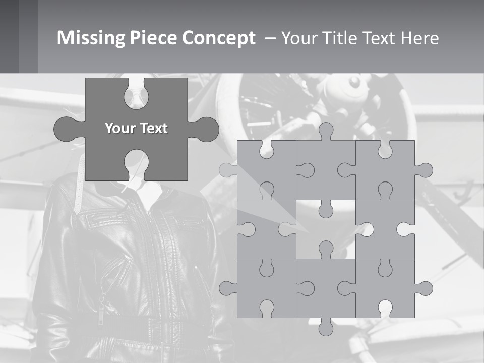 A Woman Standing In Front Of An Airplane PowerPoint Template