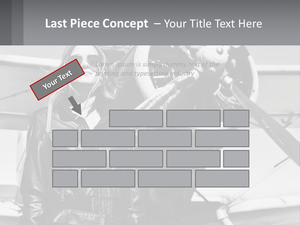 A Woman Standing In Front Of An Airplane PowerPoint Template