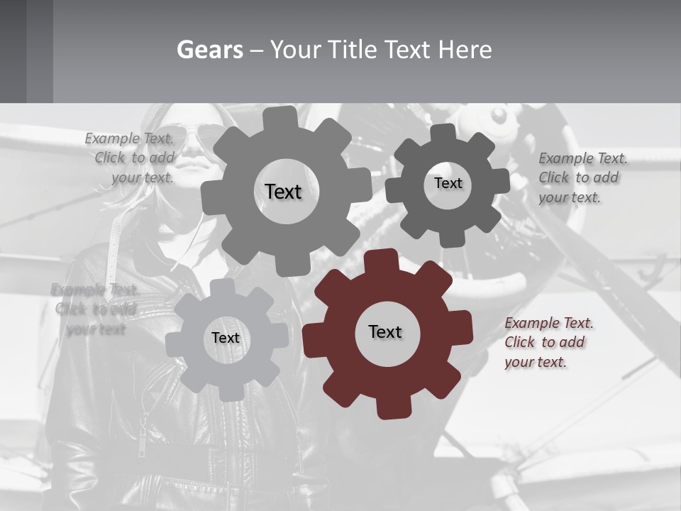 A Woman Standing In Front Of An Airplane PowerPoint Template