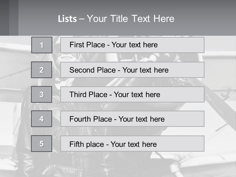A Woman Standing In Front Of An Airplane PowerPoint Template
