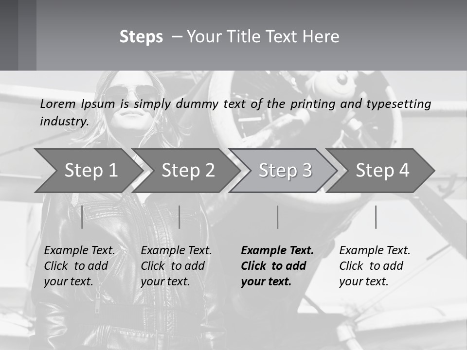 A Woman Standing In Front Of An Airplane PowerPoint Template