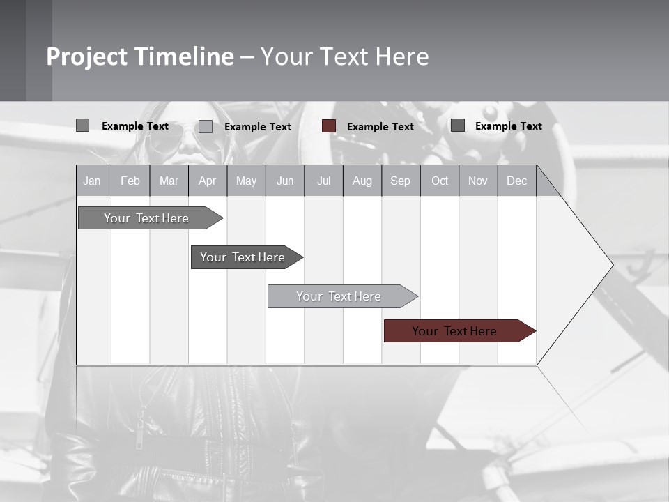 A Woman Standing In Front Of An Airplane PowerPoint Template