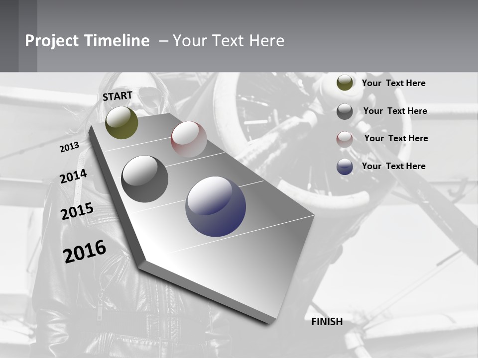 A Woman Standing In Front Of An Airplane PowerPoint Template