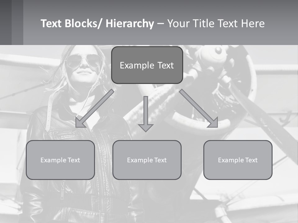 A Woman Standing In Front Of An Airplane PowerPoint Template
