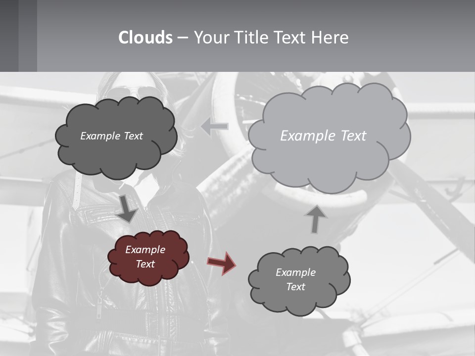 A Woman Standing In Front Of An Airplane PowerPoint Template