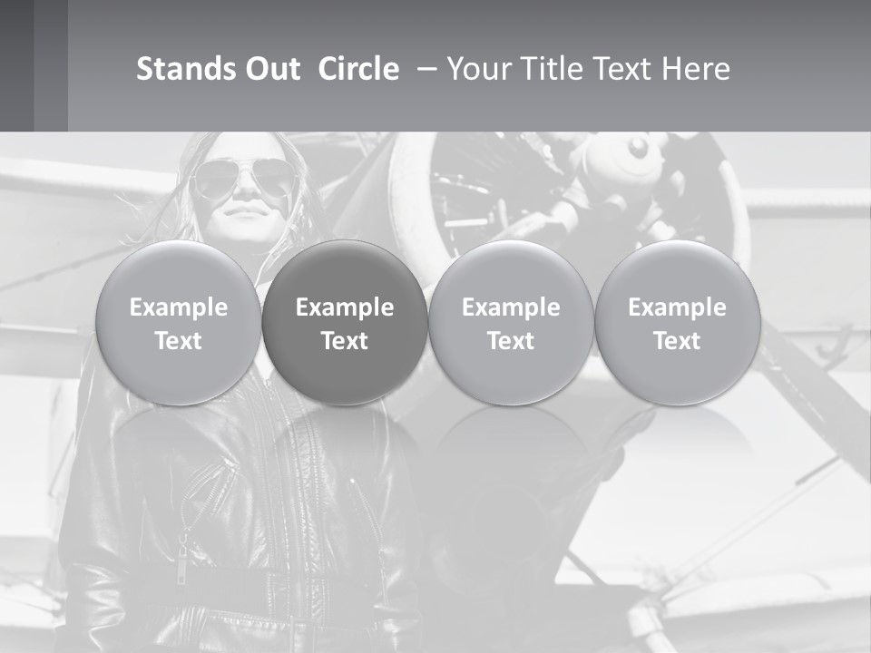 A Woman Standing In Front Of An Airplane PowerPoint Template