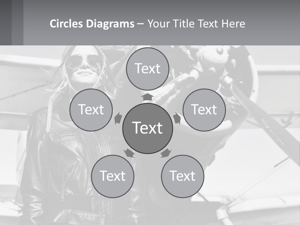 A Woman Standing In Front Of An Airplane PowerPoint Template