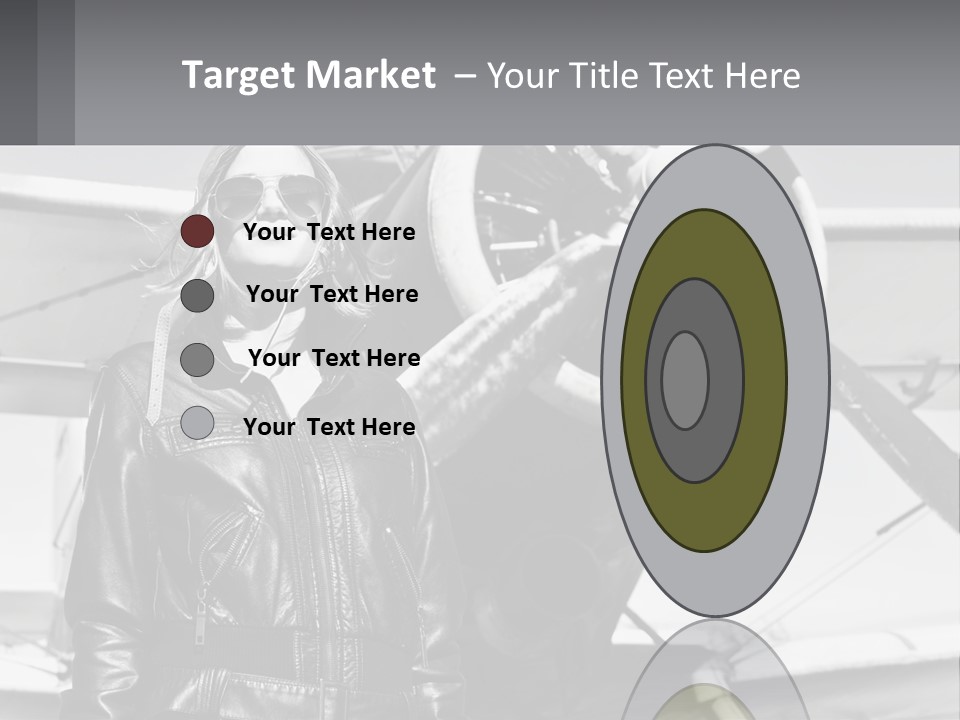 A Woman Standing In Front Of An Airplane PowerPoint Template