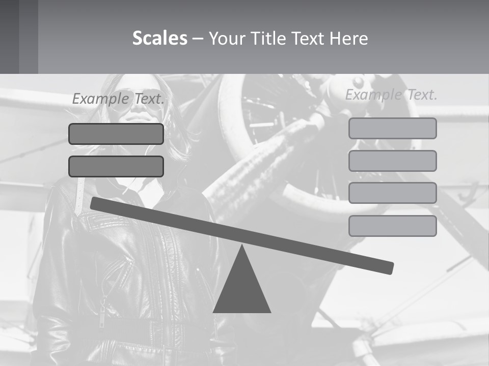 A Woman Standing In Front Of An Airplane PowerPoint Template
