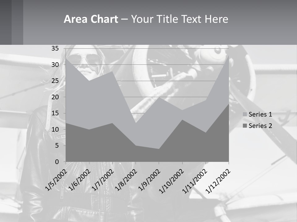 A Woman Standing In Front Of An Airplane PowerPoint Template