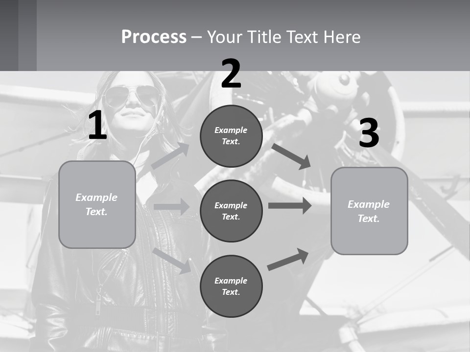 A Woman Standing In Front Of An Airplane PowerPoint Template